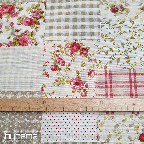 Tissu décoratif patchwork ROSE MARTA