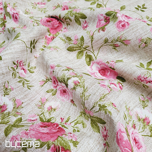 Tissu décoratif ROSE EVA coupé