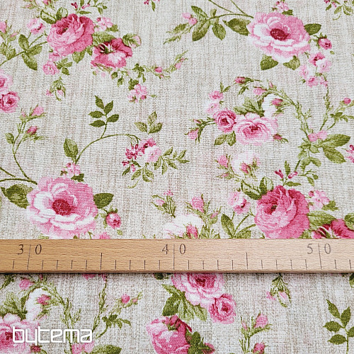 Tissu décoratif ROSE EVA coupé