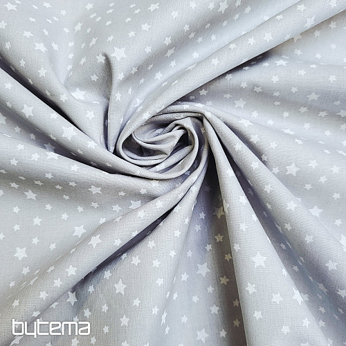 Tissu coton gris ÉTOILES