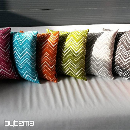 Housse de coussin déco ZIG ZAG bleu turquoise