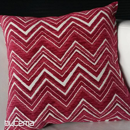 Housse de coussin décorative rose ZIG ZAG