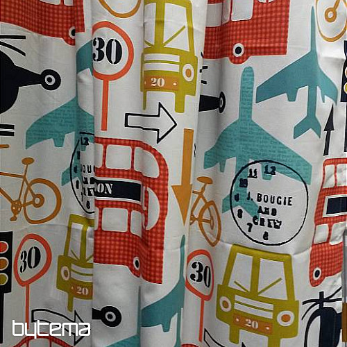 Tissu déco enfant TRANSPORT, TRAFIC