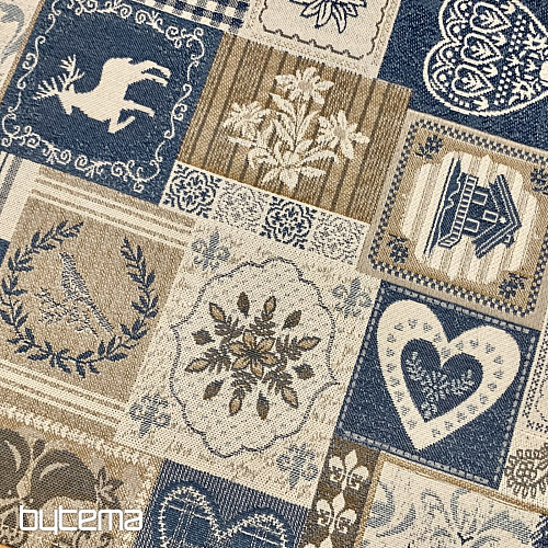 Set de table PATCHWORK COEUR bleu