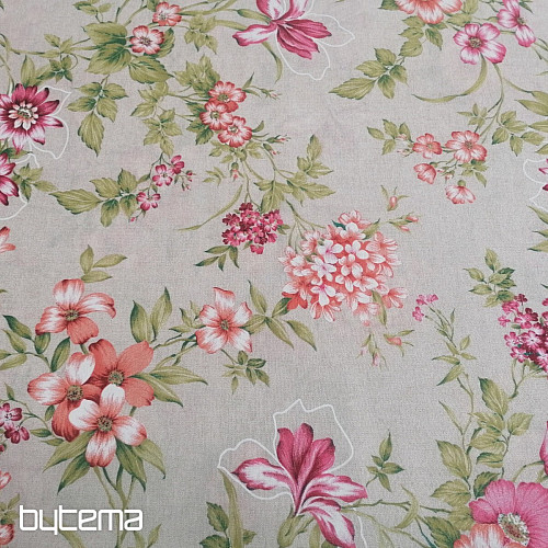Tissu déco FUCHSIE beige