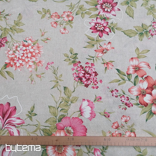 Tissu déco FUCHSIE beige