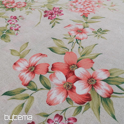 Tissu déco FUCHSIE beige