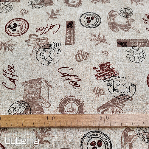 Tissu décoratif CAFÉ MARON
