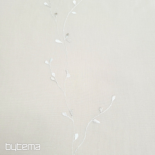 Rideau de luxe brodé GERSTER 11545 blanc - beige