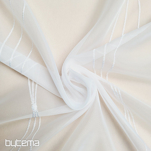 Rideau de luxe brodé blanc GERSTER 556/0001 blanc
