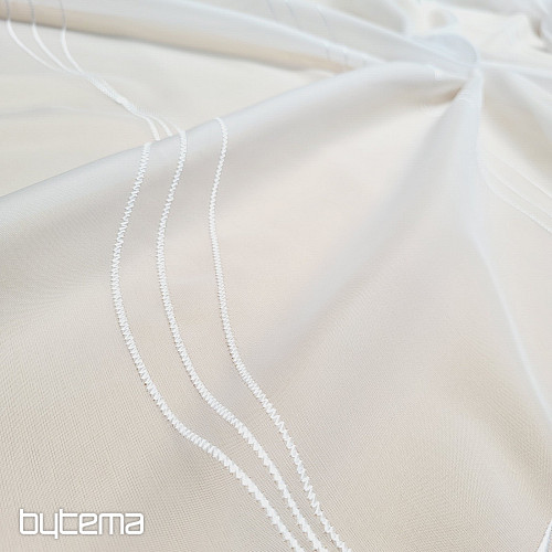 Rideau de luxe brodé blanc GERSTER 556/0001 blanc