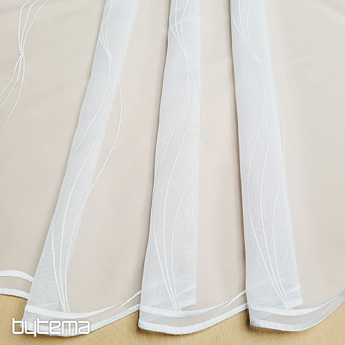 Rideau de luxe brodé blanc GERSTER 556/0001 blanc