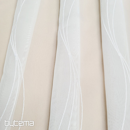 Rideau de luxe brodé blanc GERSTER 556/0001 blanc