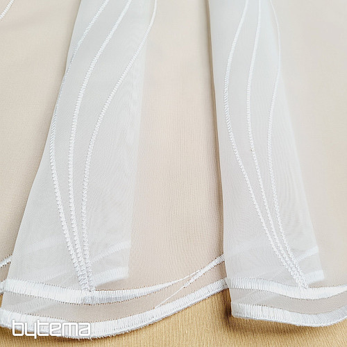 Rideau de luxe brodé blanc GERSTER 556/0001 blanc