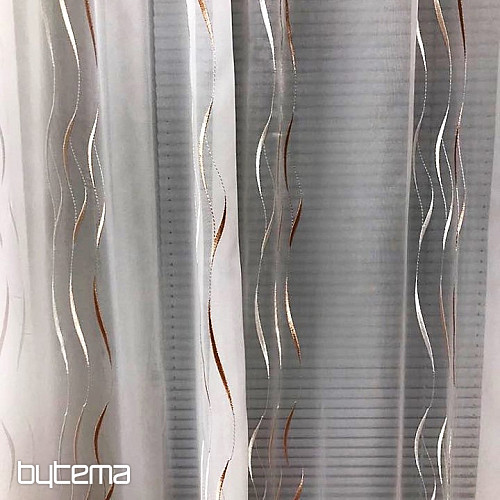 Rideau en voile avec broderie beige Gerster 195/0200