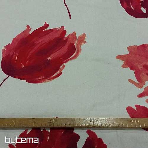 Tissu déco IZALINE rouge