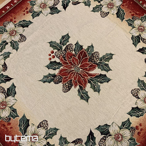 Nappe tapisserie Rose de Noël DIBAR