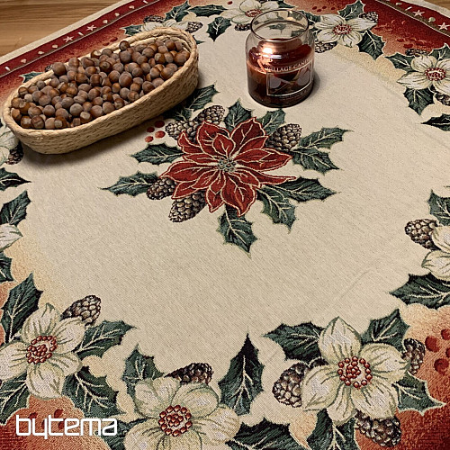 Nappe tapisserie Rose de Noël DIBAR