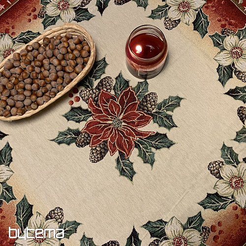 Nappe tapisserie Rose de Noël DIBAR
