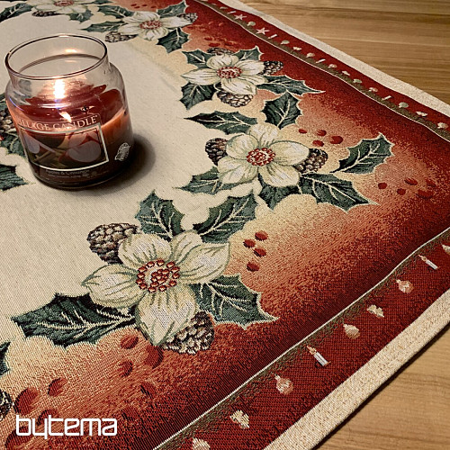 Nappe tapisserie Rose de Noël DIBAR