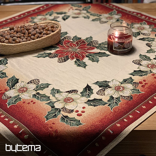 Nappe tapisserie Rose de Noël DIBAR