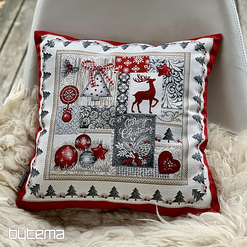 Housse de coussin tapisserie de Noël JOYEUX NOËL