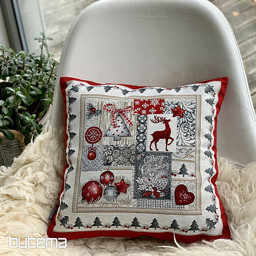 Housse de coussin tapisserie de Noël JOYEUX NOËL