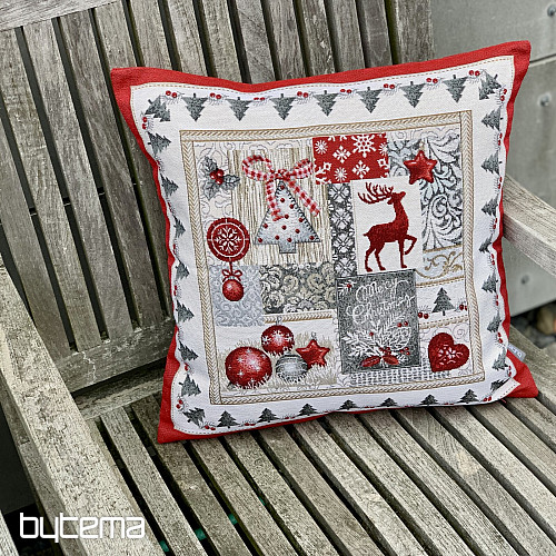Housse de coussin tapisserie de Noël JOYEUX NOËL