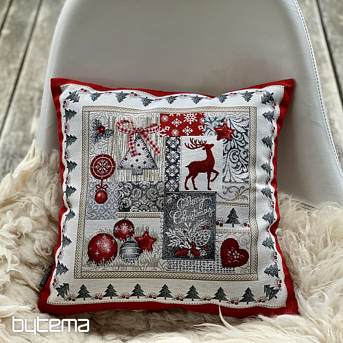 Housse de coussin tapisserie de Noël JOYEUX NOËL