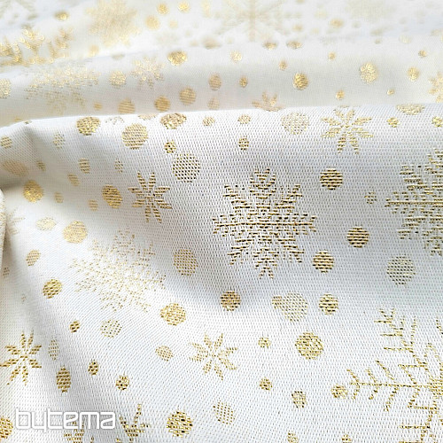 Tissu jacquard décoratif FLAKES I doré