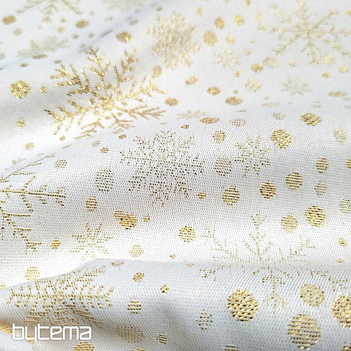 Tissu jacquard décoratif FLAKES I doré