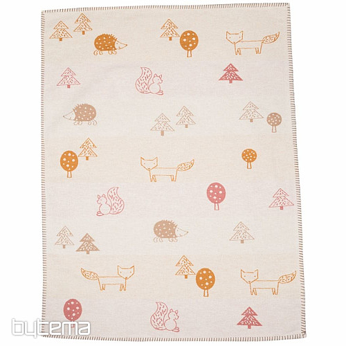 Couverture enfant en coton DF Animaux 100x75