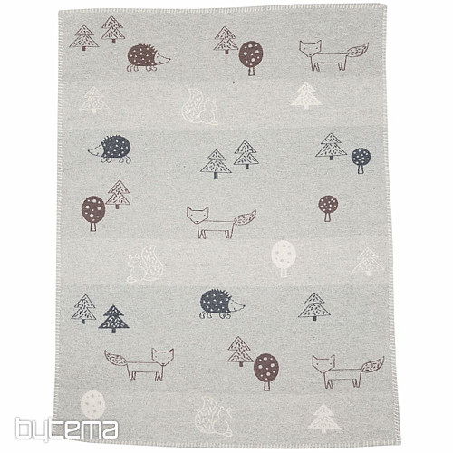 Couverture enfant en coton DF Animaux 100x75