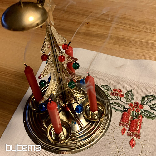 Nappe et foulards de Noël brodés BOUGIE