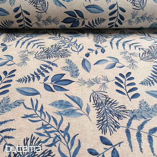 Tissu décoratif FERN BLEU