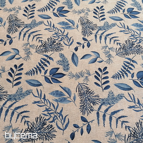Tissu décoratif FERN BLEU