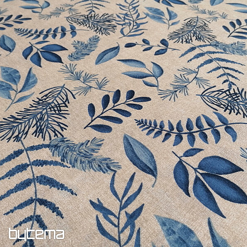 Tissu décoratif FERN BLEU