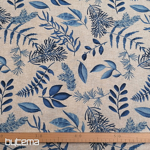 Tissu décoratif FERN BLEU