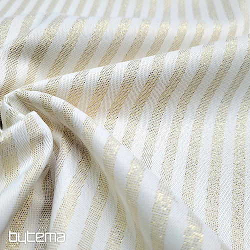 Tissu jacquard déco STRIPES or