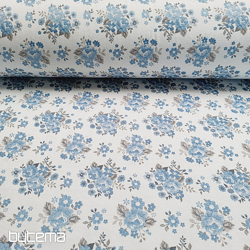 Tissu TOSCANA VALERY 16 ALLOVER feuilles grises