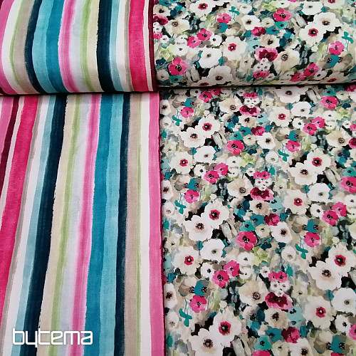 Tissu déco MONET fleurs