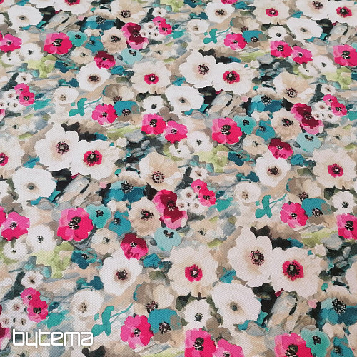 Tissu déco MONET fleurs