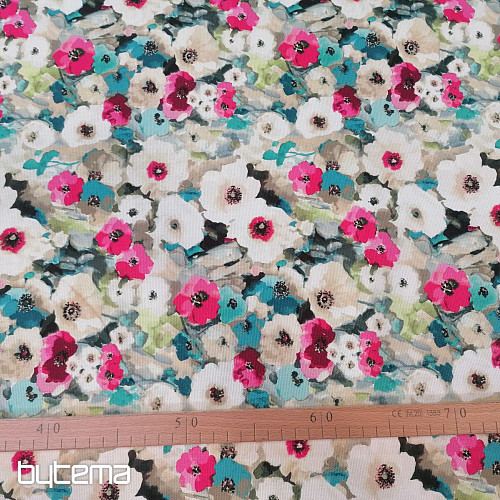 Tissu déco MONET fleurs