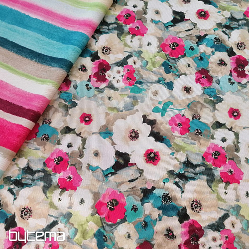 Tissu déco MONET fleurs