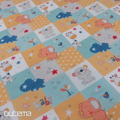 Tissu coton BABY ZOO multicolore