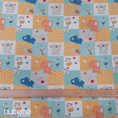 Tissu coton BABY ZOO multicolore