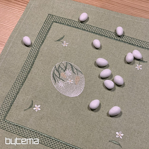 Nappe et foulards de Pâques brodés Oeuf de PÂQUES