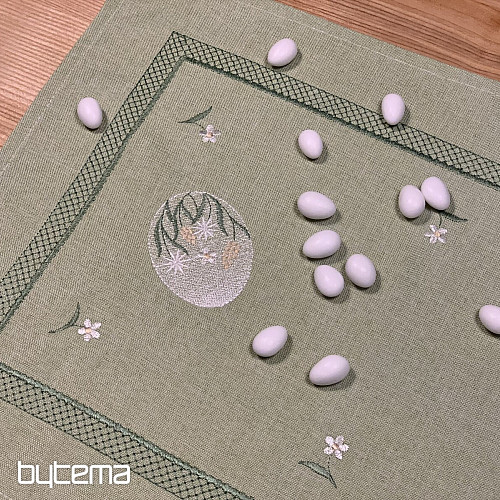 Nappe et foulards de Pâques brodés Oeuf de PÂQUES