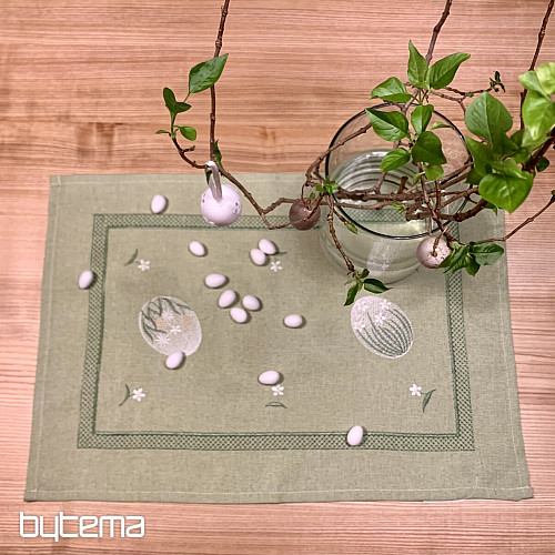 Nappe et foulards de Pâques brodés Oeuf de PÂQUES