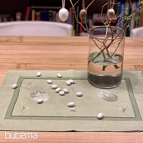 Nappe et foulards de Pâques brodés Oeuf de PÂQUES